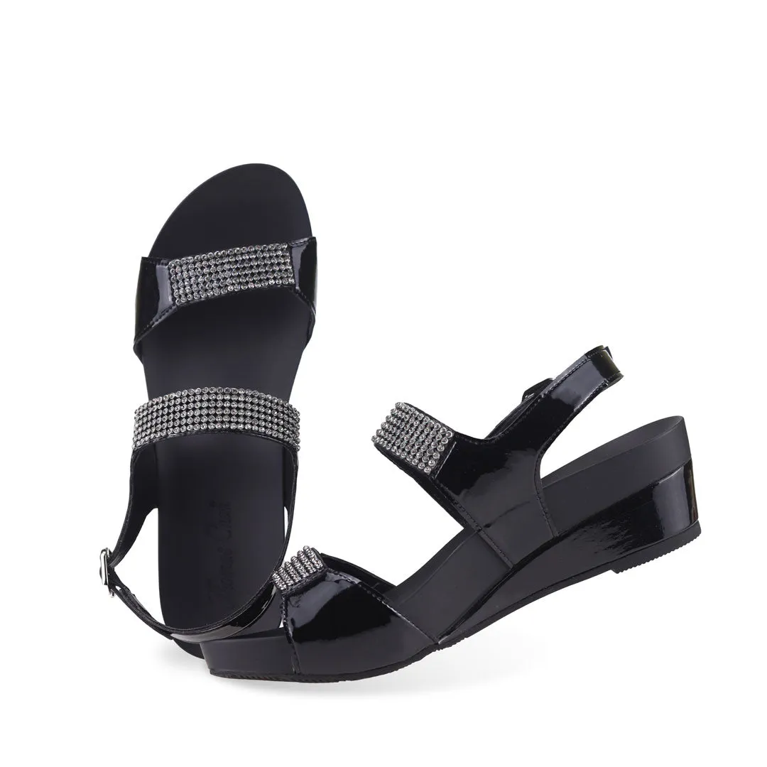 [20% off at cart] Diamond Strappy Slingback Low Wedges