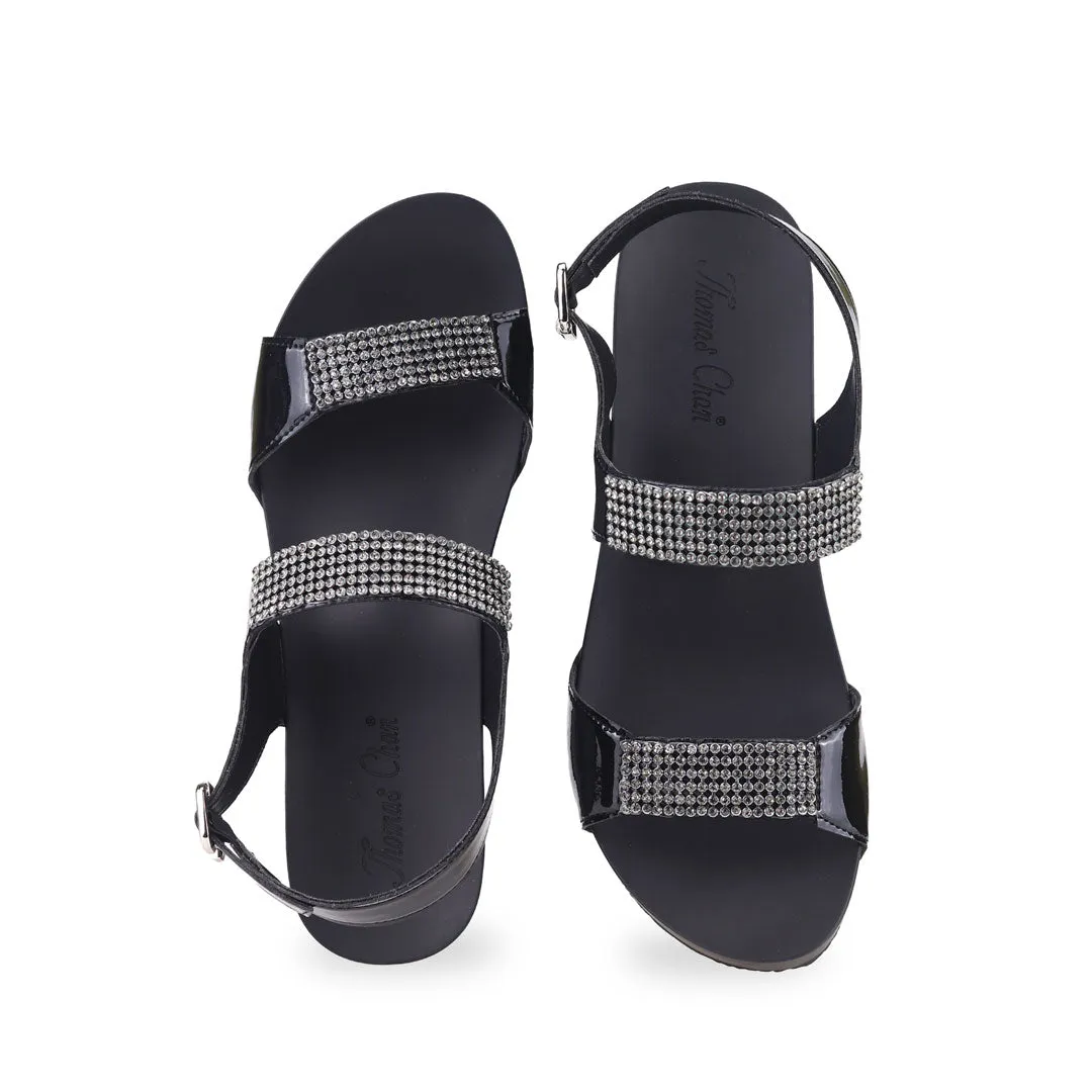 [20% off at cart] Diamond Strappy Slingback Low Wedges