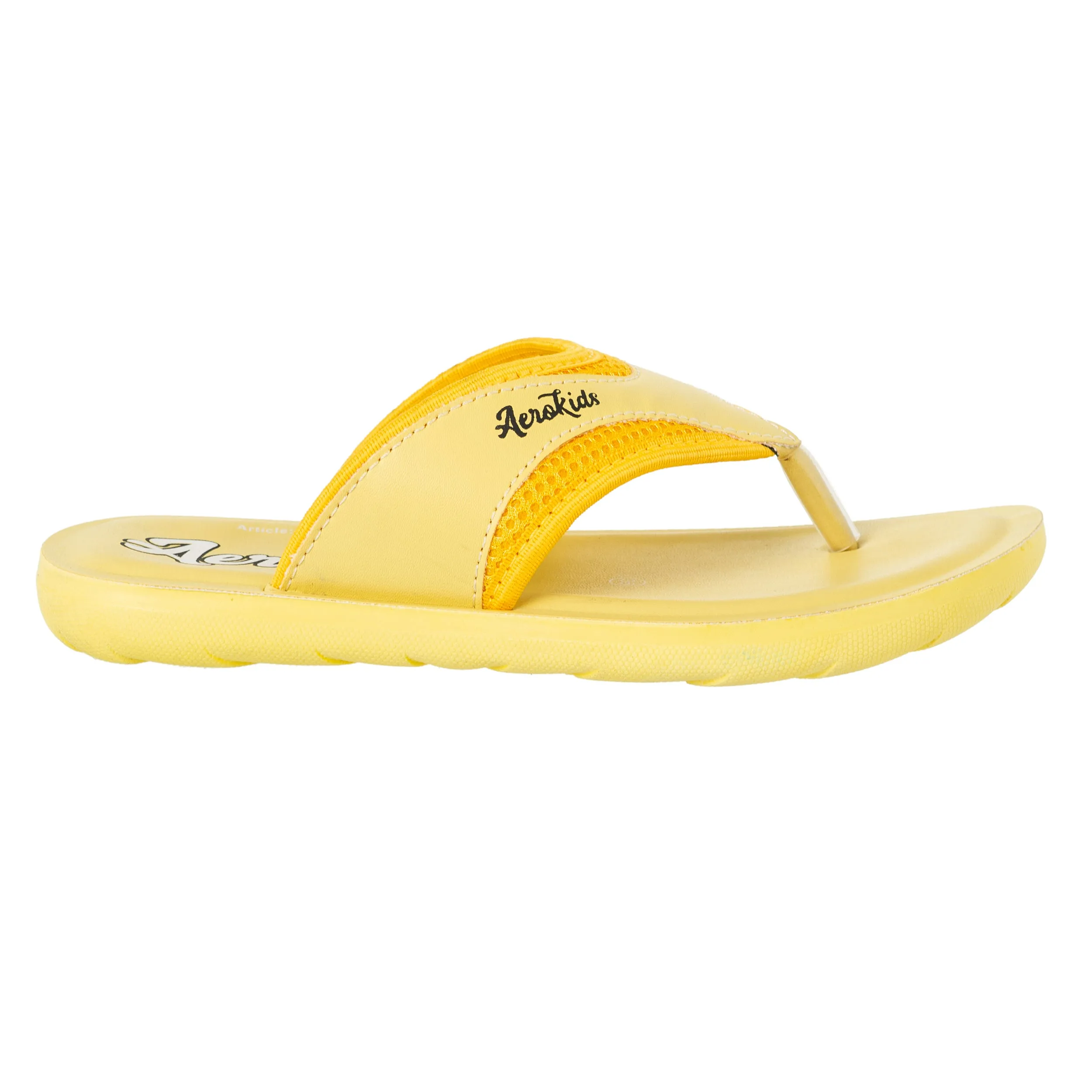 Aerokids Boys Yellow Thong Style Lightweight Sandal (CS67_YELLOW)