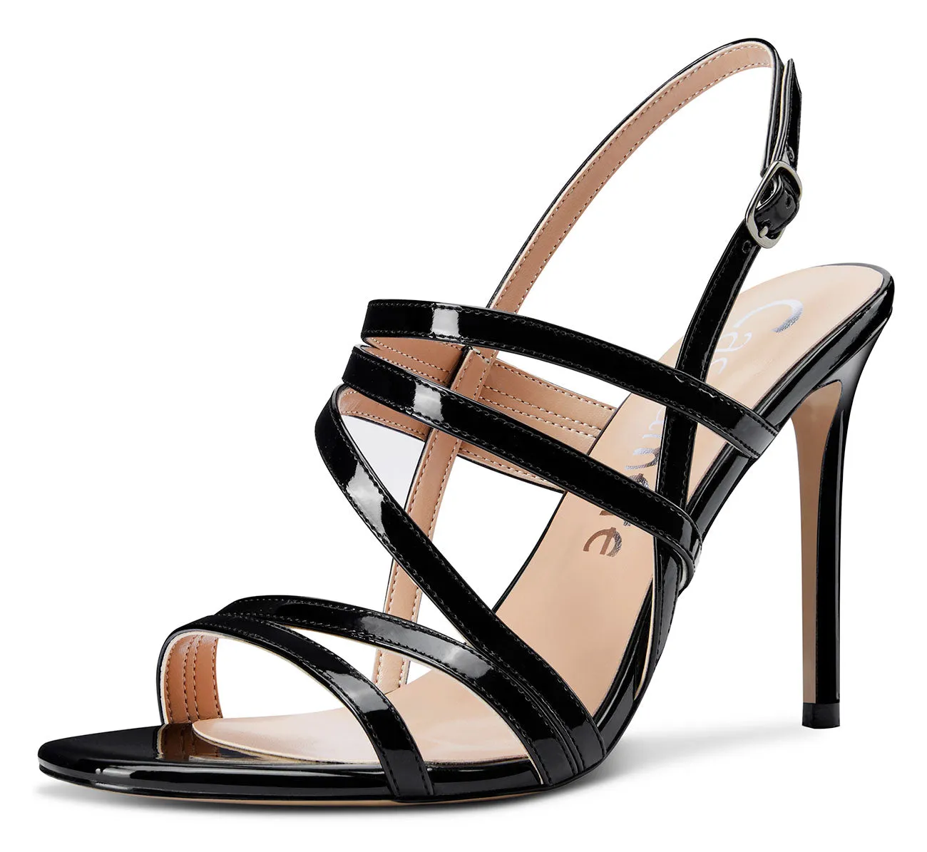 CASTAMERE Women High Heels Roman Sandals Slingback Stiletto Thin Heel Ankle Straps 10CM Shoes