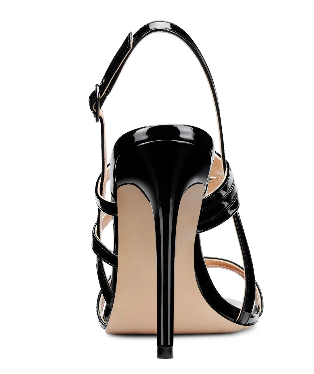 CASTAMERE Women High Heels Roman Sandals Slingback Stiletto Thin Heel Ankle Straps 10CM Shoes