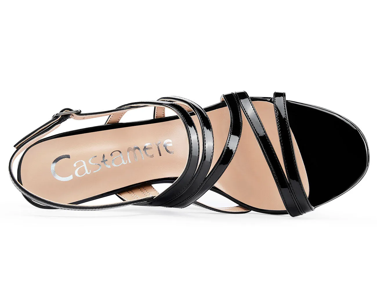 CASTAMERE Women High Heels Roman Sandals Slingback Stiletto Thin Heel Ankle Straps 10CM Shoes