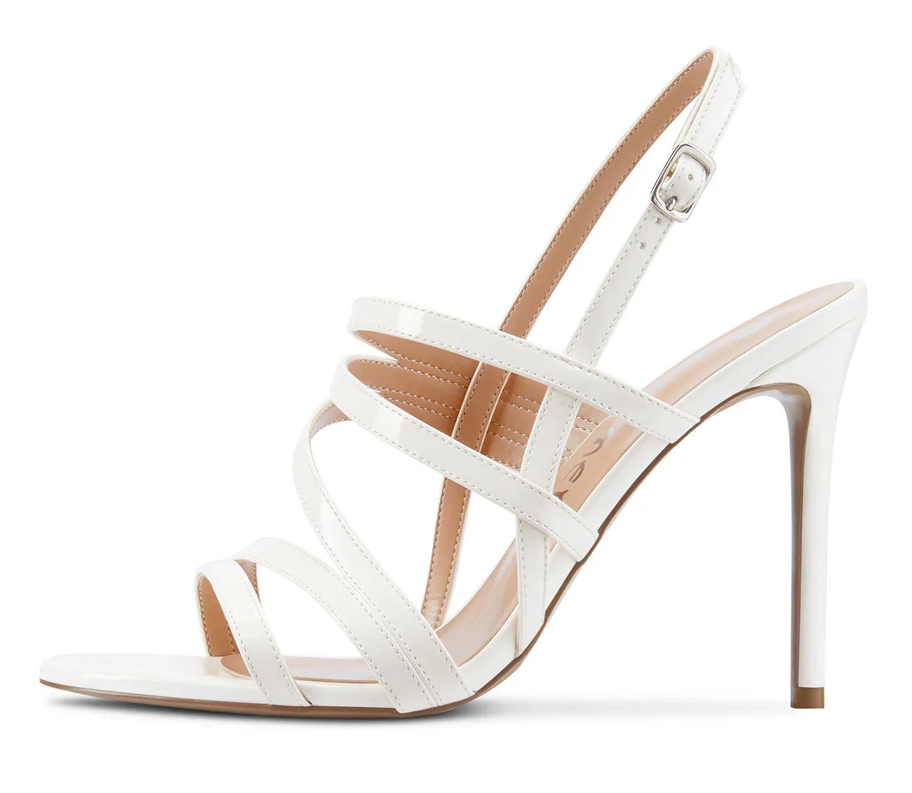 CASTAMERE Women High Heels Roman Sandals Slingback Stiletto Thin Heel Ankle Straps 10CM Shoes