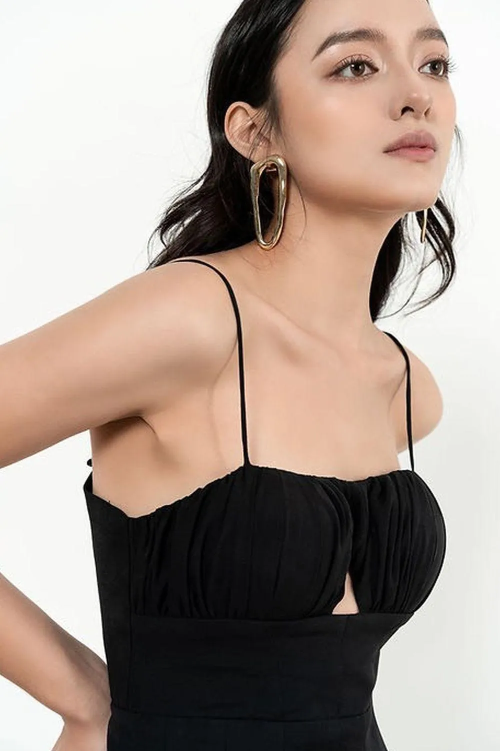 Christina A-line Spaghetti Strap Cotton Midi Dress
