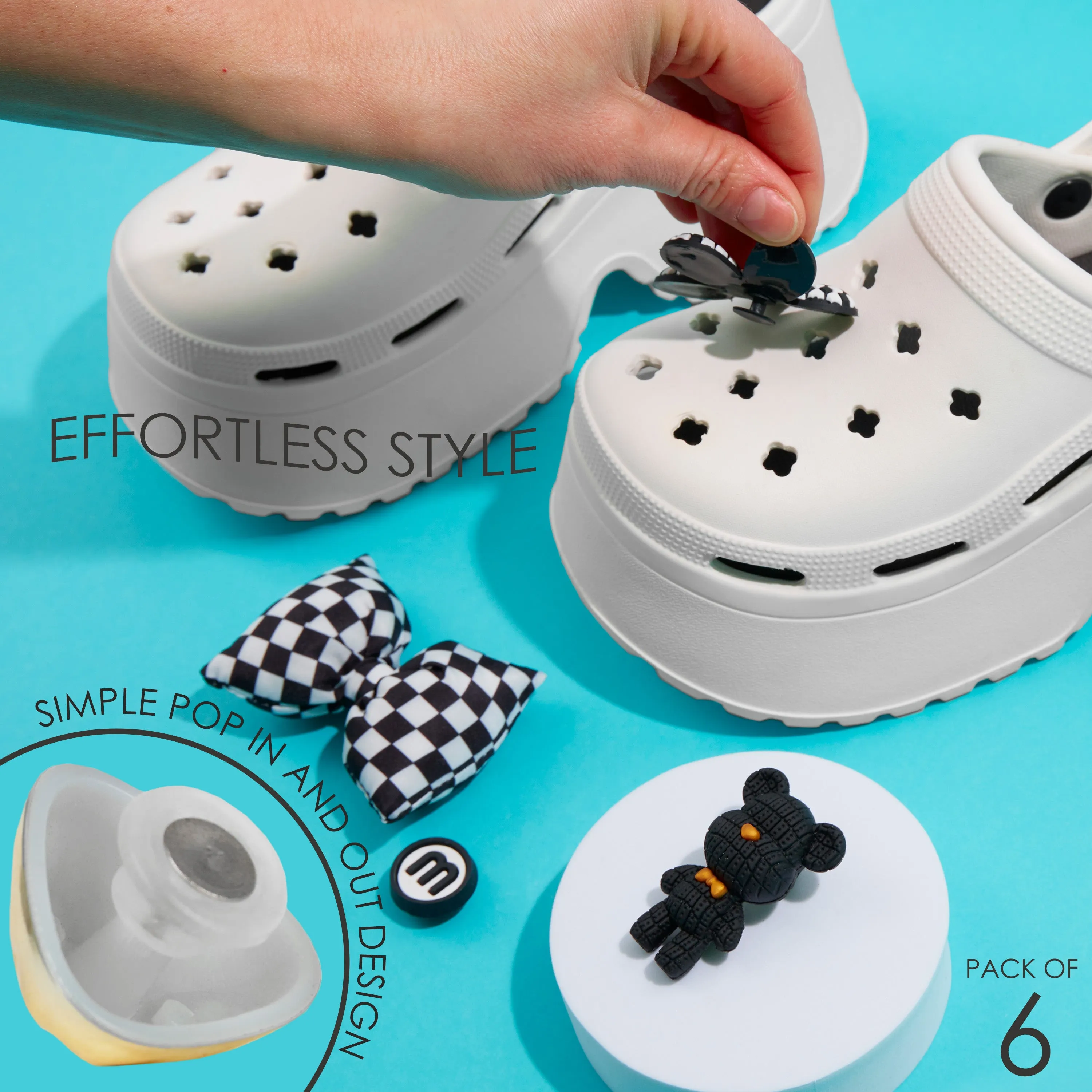 CityComfort Womens Platform Heeled Clogs with Removable Charms