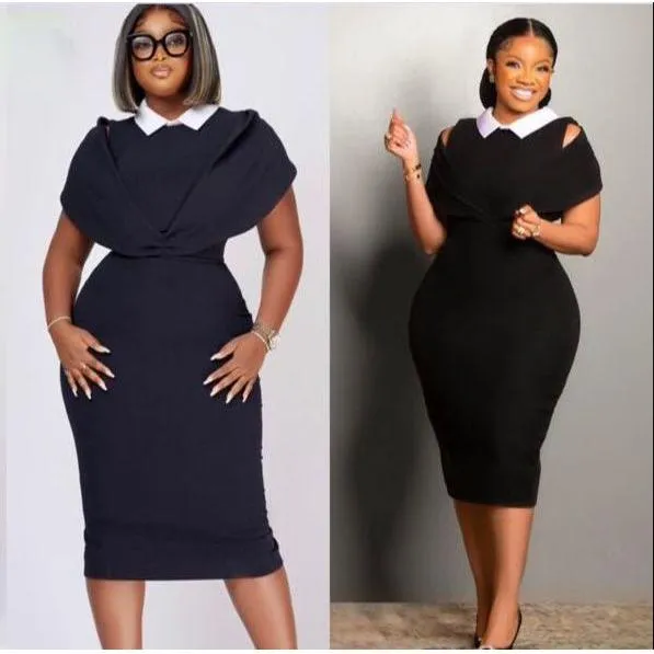 Collar Sleeveless Bodycon Dress;