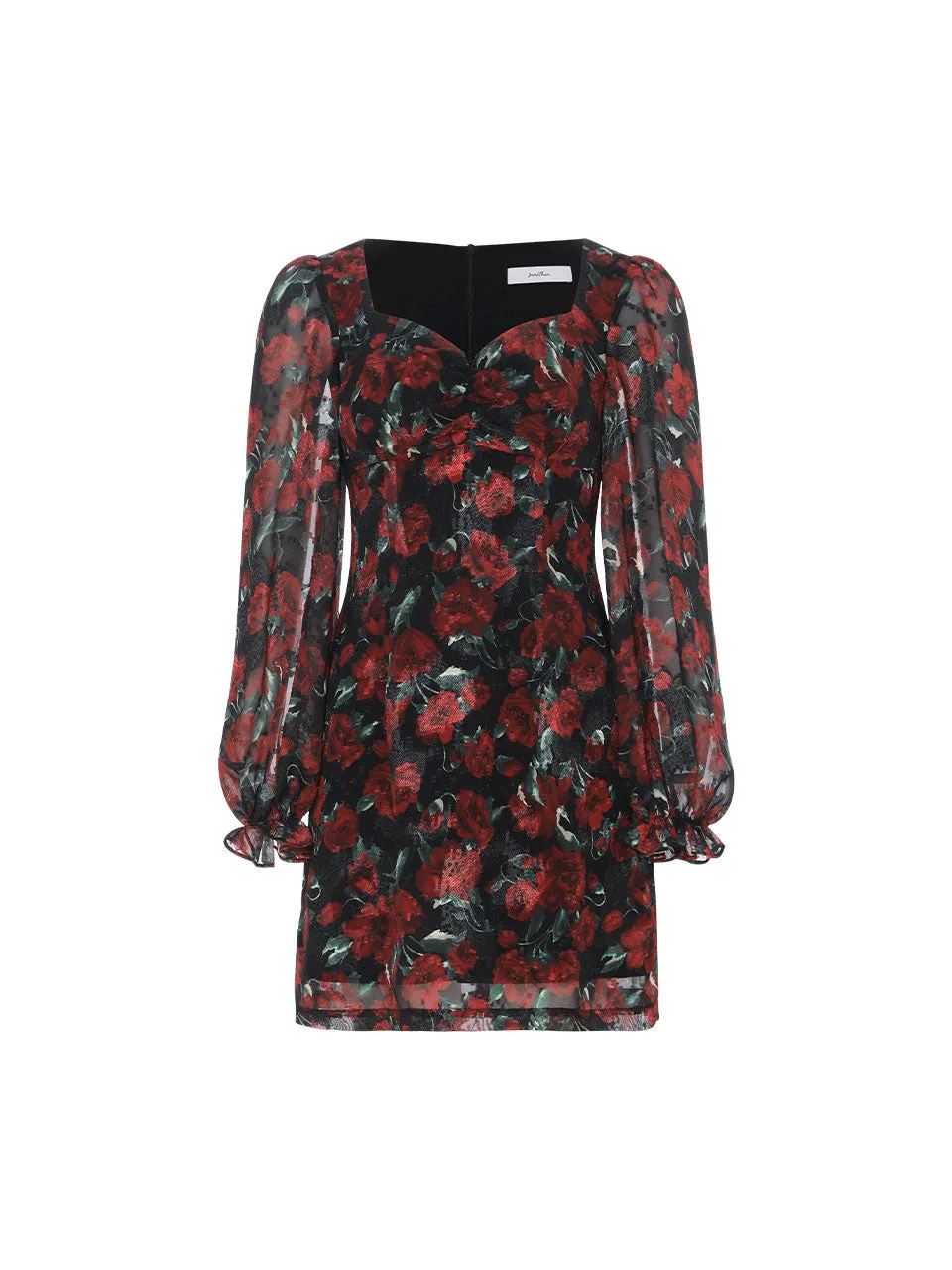 Deep rose heart neck mini dress
