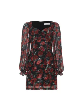 Deep rose heart neck mini dress