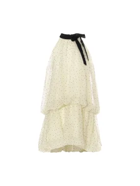 Dot balloon mini dress (Ivory)