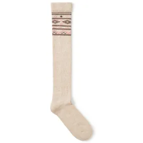 Dubarry Rolestown Fairisle Ladies Alpaca Boot Socks - Oat