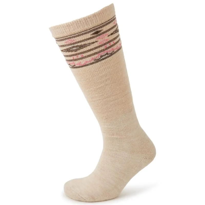 Dubarry Rolestown Fairisle Ladies Alpaca Boot Socks - Oat