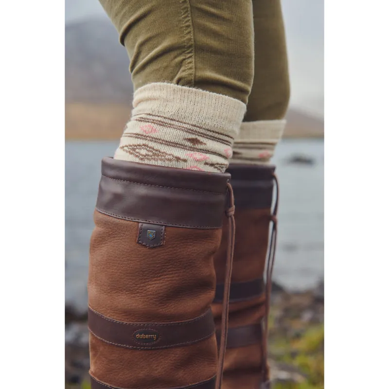 Dubarry Rolestown Fairisle Ladies Alpaca Boot Socks - Oat