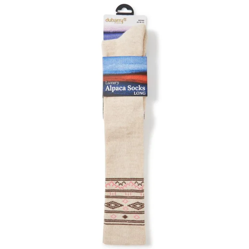 Dubarry Rolestown Fairisle Ladies Alpaca Boot Socks - Oat