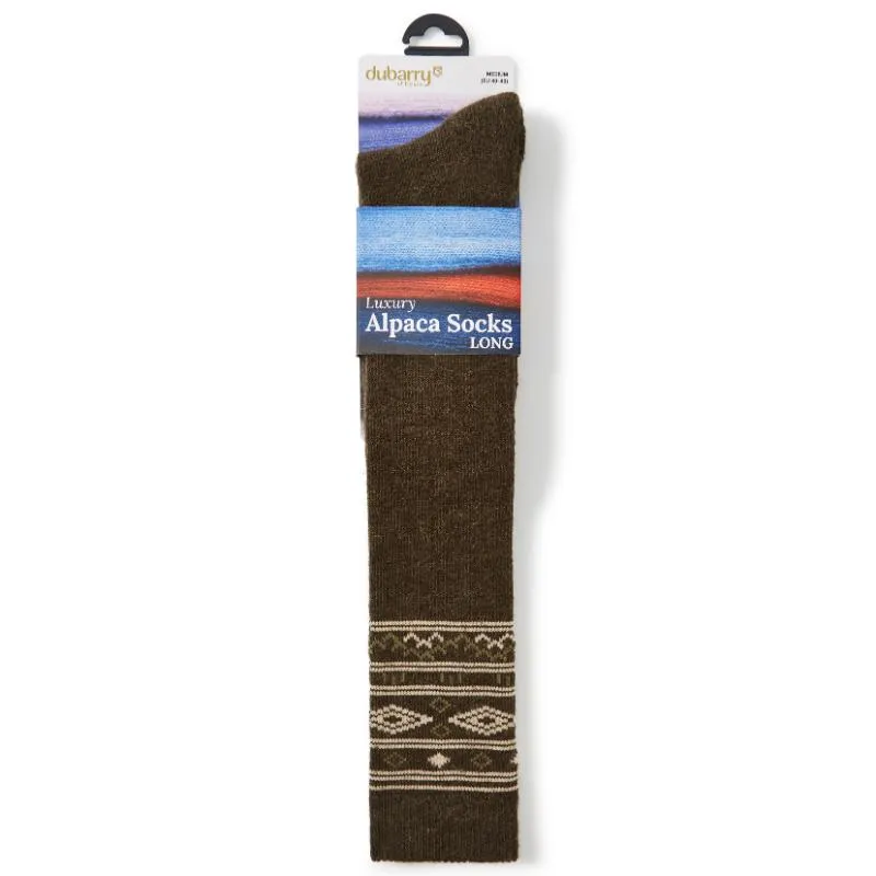 Dubarry Rolestown Fairisle Ladies Alpaca Boot Socks - Olive