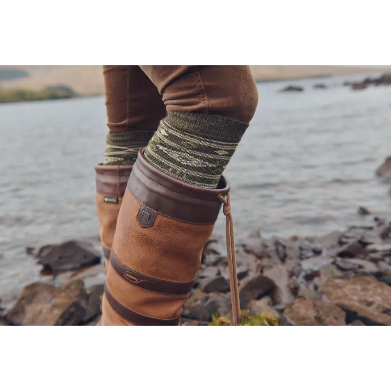 Dubarry Rolestown Fairisle Ladies Alpaca Boot Socks - Olive