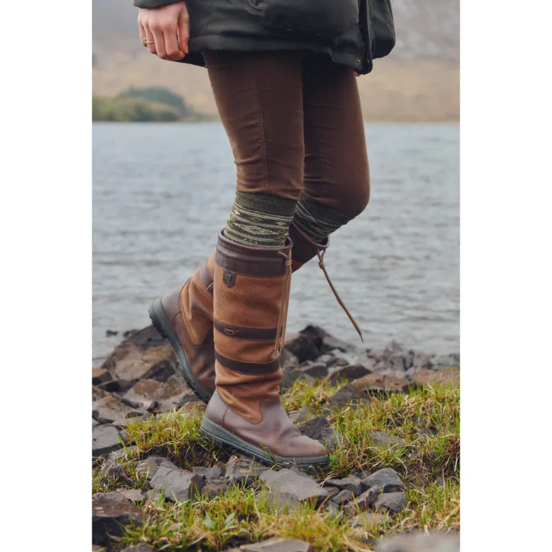 Dubarry Rolestown Fairisle Ladies Alpaca Boot Socks - Olive