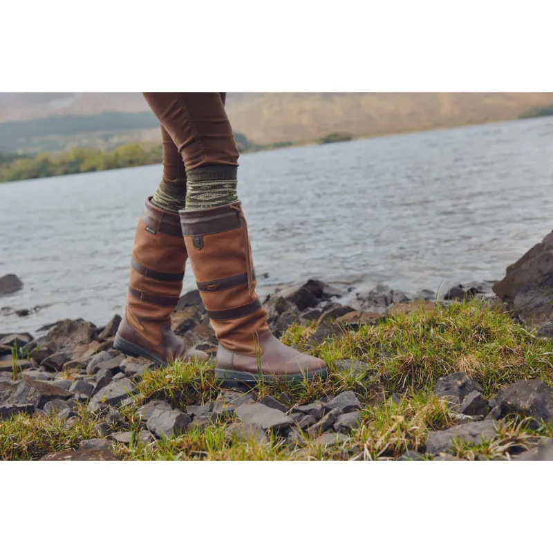 Dubarry Rolestown Fairisle Ladies Alpaca Boot Socks - Olive