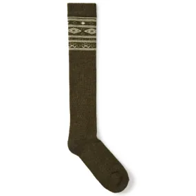 Dubarry Rolestown Fairisle Ladies Alpaca Boot Socks - Olive