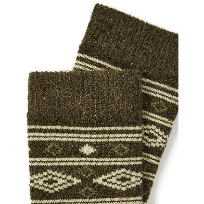 Dubarry Rolestown Fairisle Ladies Alpaca Boot Socks - Olive