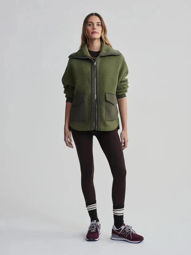 Eleanor Patch Pocket Fleece Winter Moss