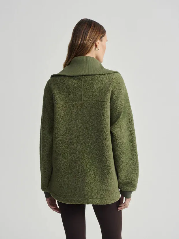 Eleanor Patch Pocket Fleece Winter Moss