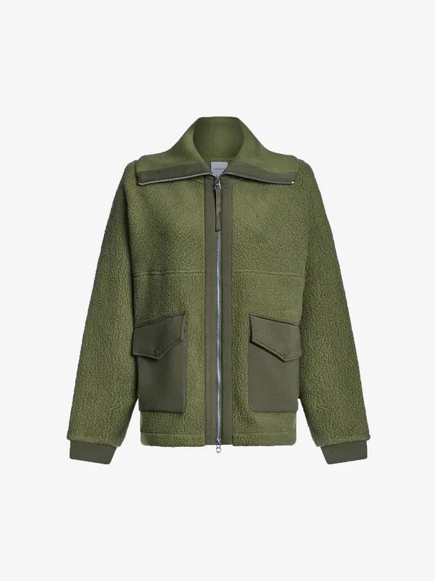 Eleanor Patch Pocket Fleece Winter Moss