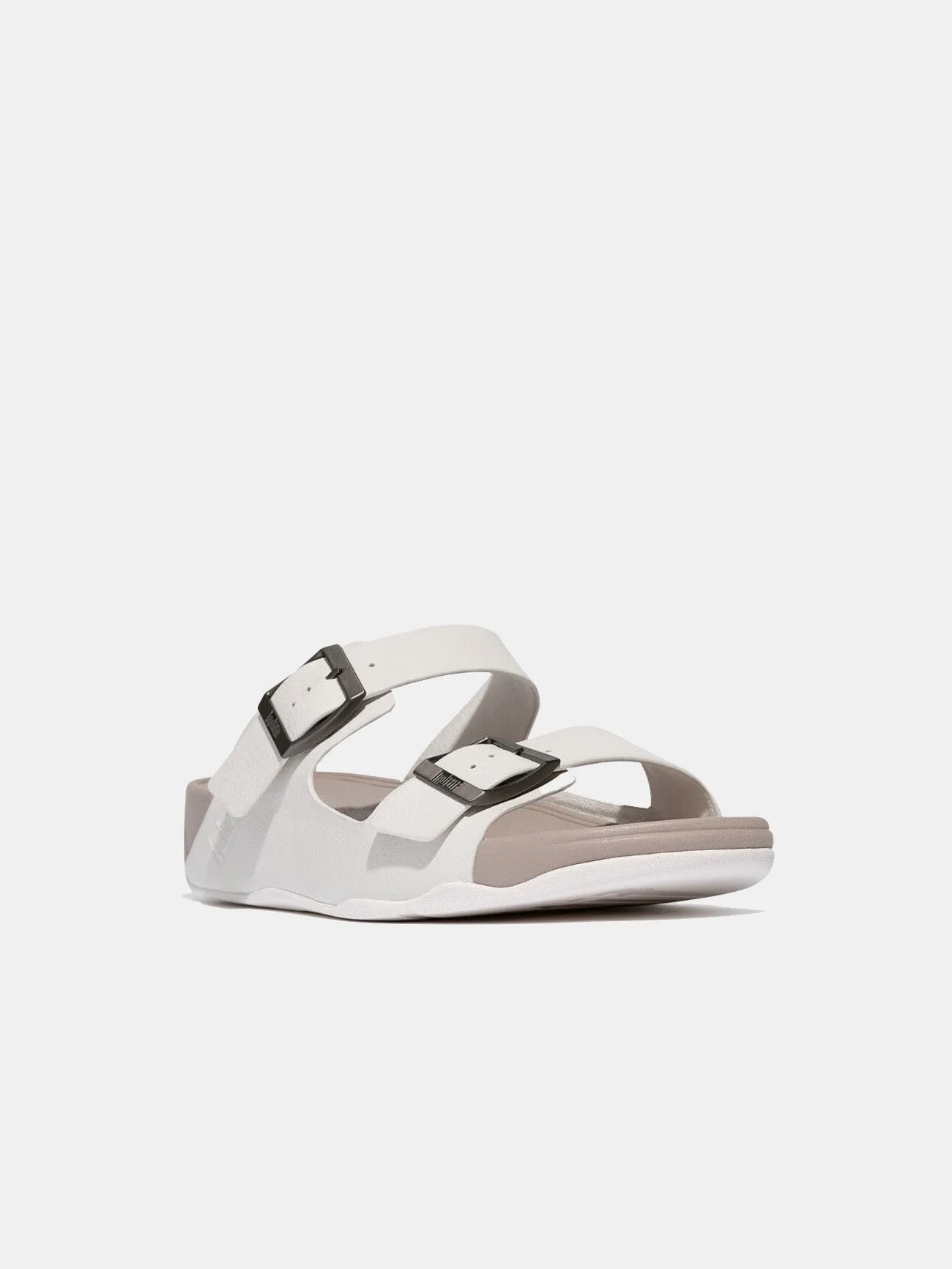Fitflop Gogh Moc Mens Buckle Tumbled-Leather Slides