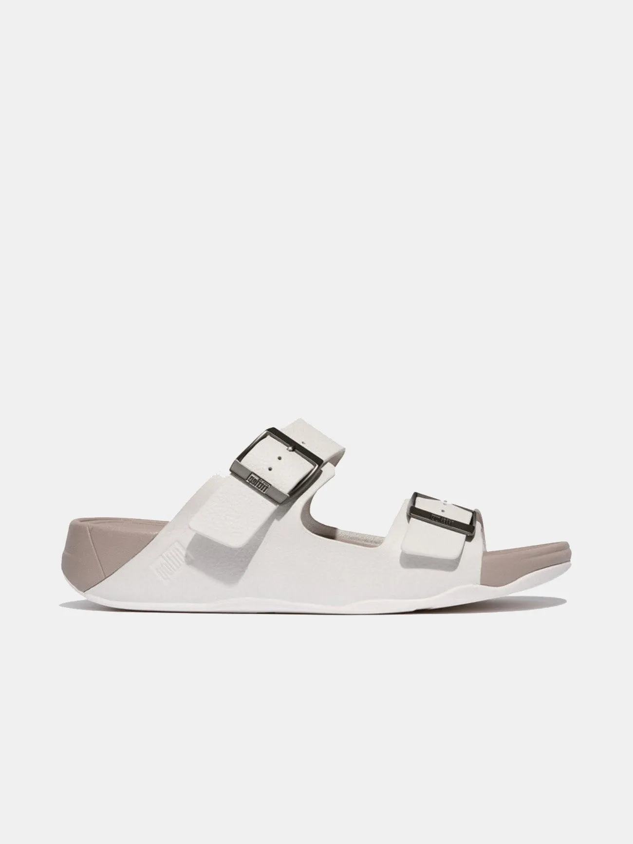 Fitflop Gogh Moc Mens Buckle Tumbled-Leather Slides
