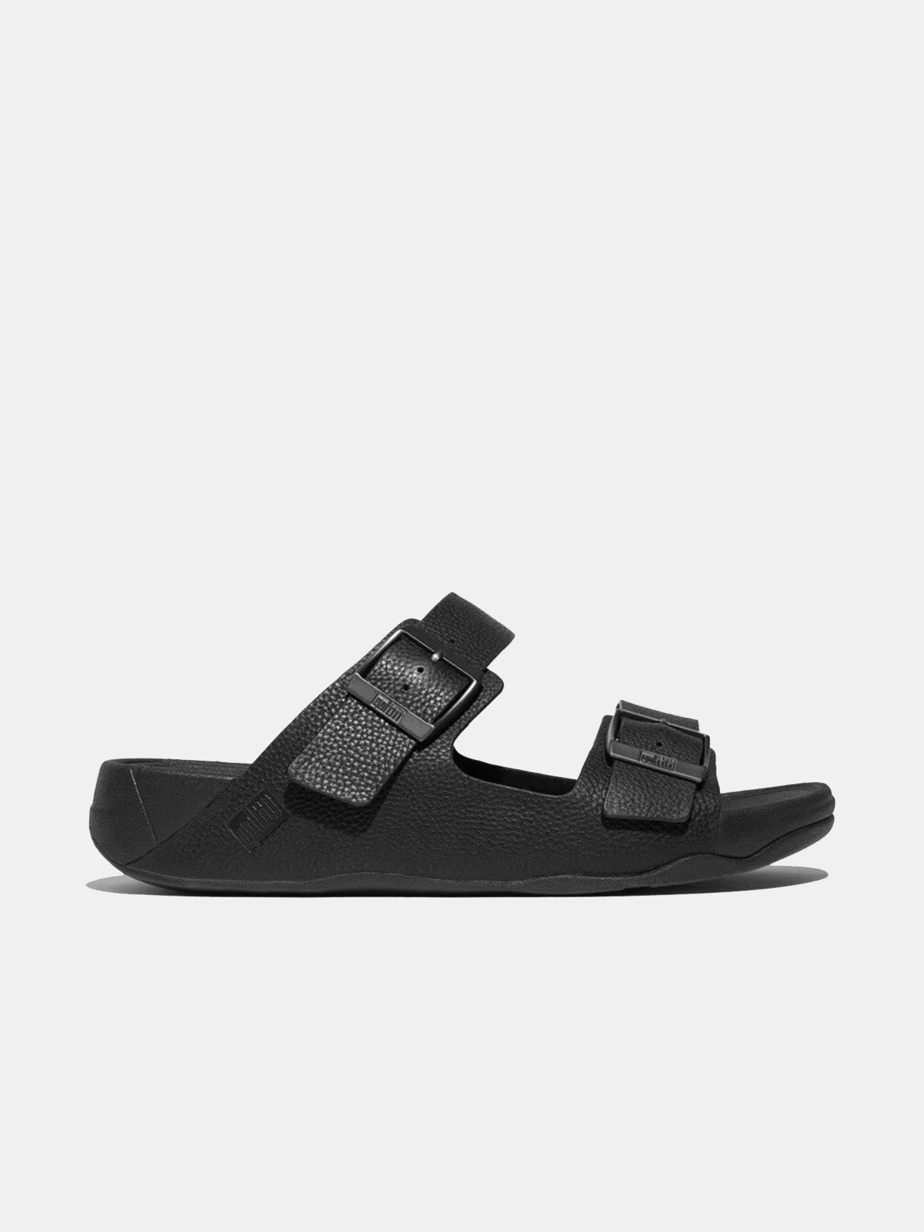 Fitflop Gogh Moc Mens Buckle Tumbled-Leather Slides