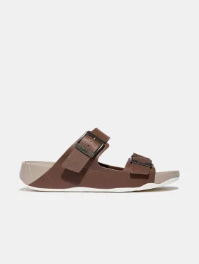 Fitflop Gogh Moc Mens Buckle Tumbled-Leather Slides