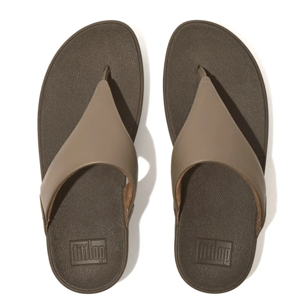 FitFlop Lulu Leather Toe Post Sandals Grey