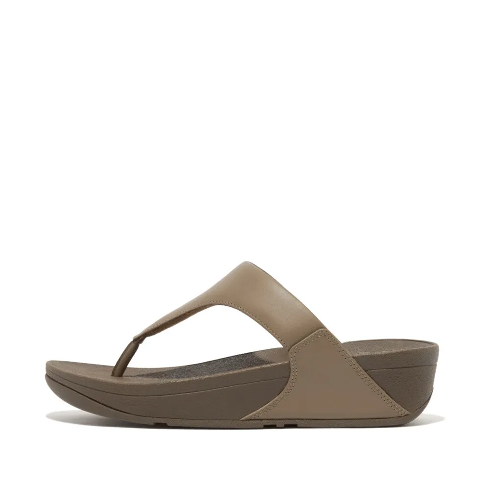 FitFlop Lulu Leather Toe Post Sandals Grey