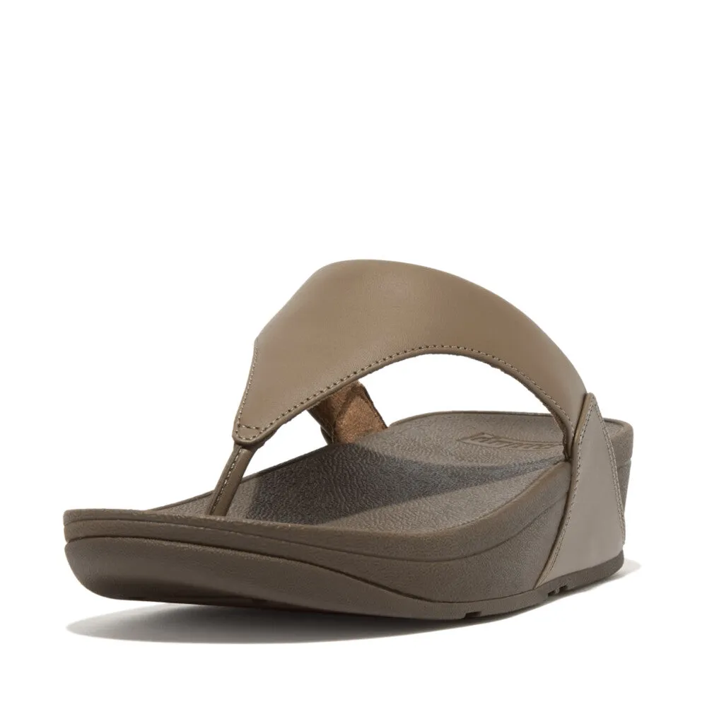 FitFlop Lulu Leather Toe Post Sandals Grey