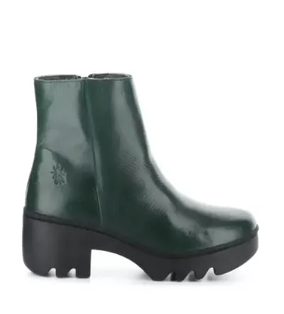 Fly London Boot TOOR Leather Chunky Sole Zip Ankle Boot TOOR Petrol