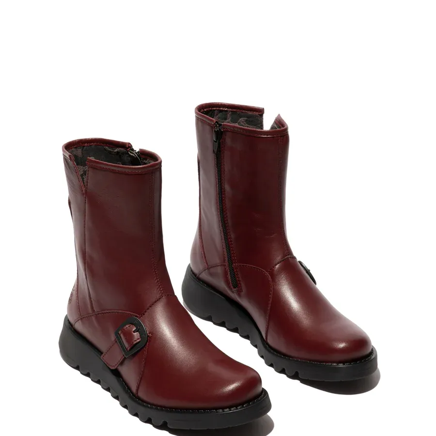 Fly London Sabe WINE Leather  Ankle Boot (NAOMI)