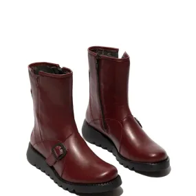 Fly London Sabe WINE Leather  Ankle Boot (NAOMI)