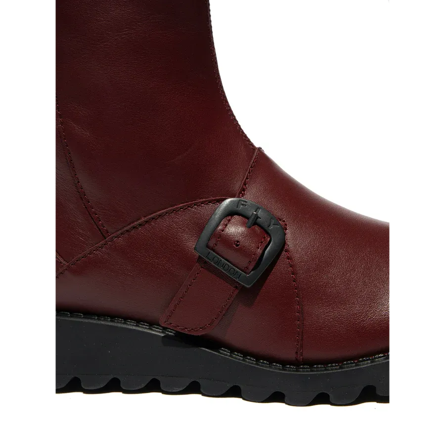 Fly London Sabe WINE Leather  Ankle Boot (NAOMI)