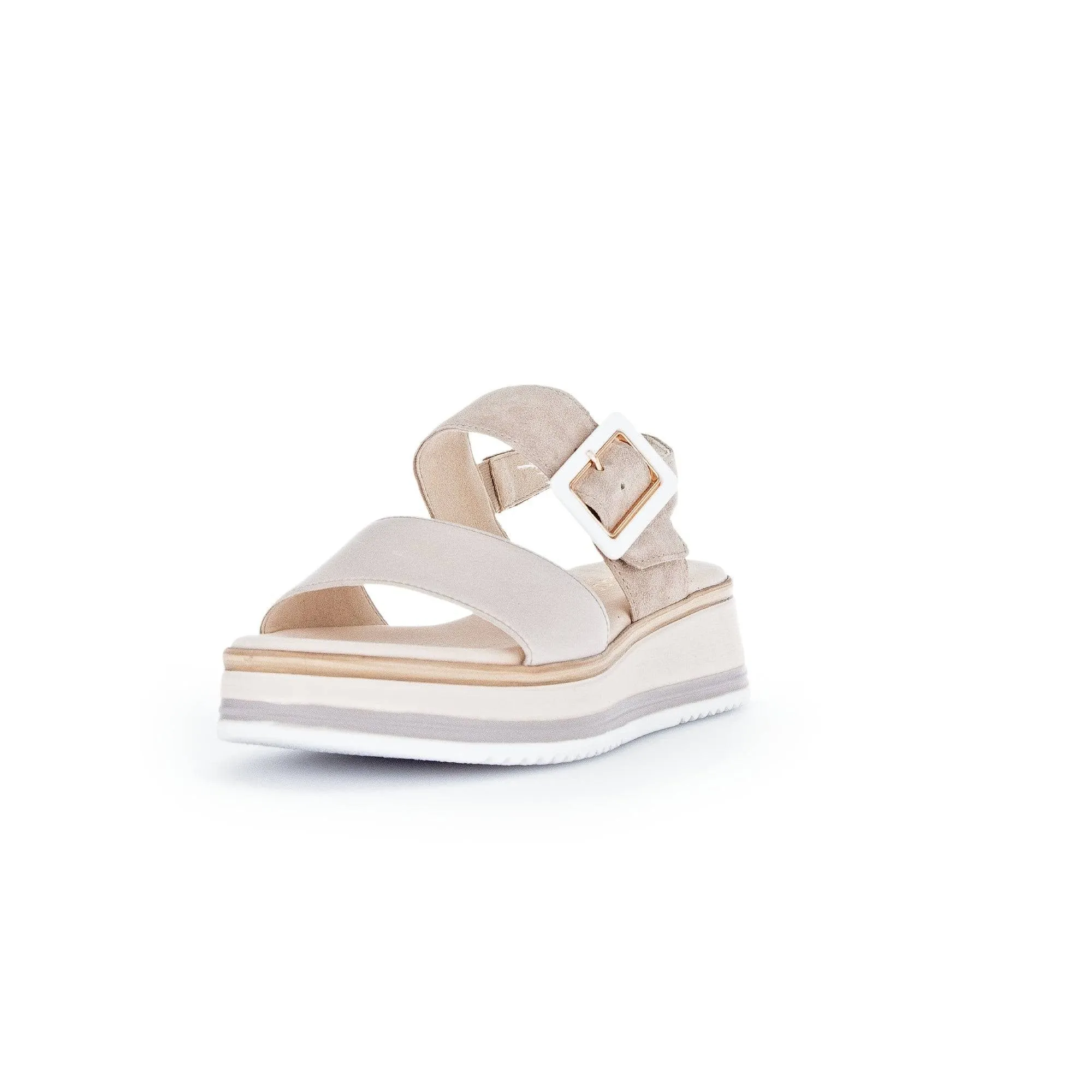 Gabor 42.744.33 Aviemore Ladies Pewter Leather Buckle Sandals