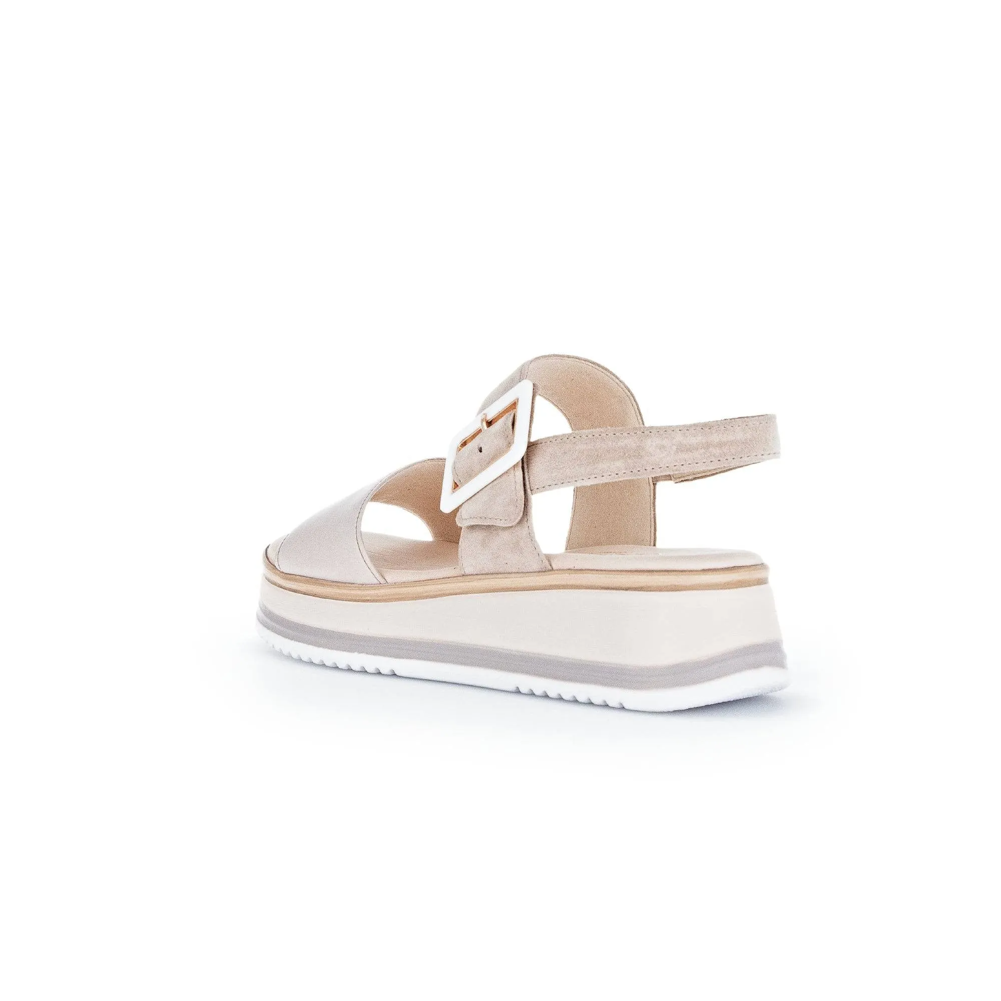 Gabor 42.744.33 Aviemore Ladies Pewter Leather Buckle Sandals