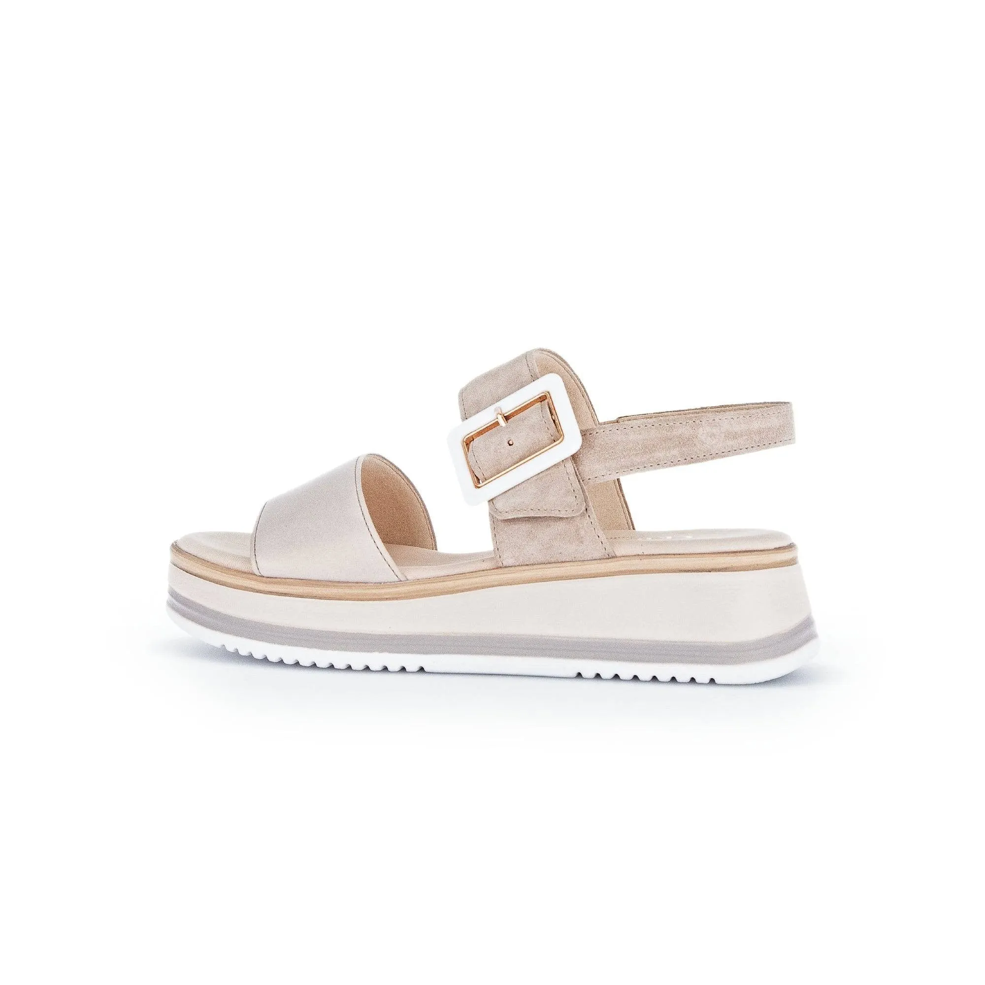 Gabor 42.744.33 Aviemore Ladies Pewter Leather Buckle Sandals