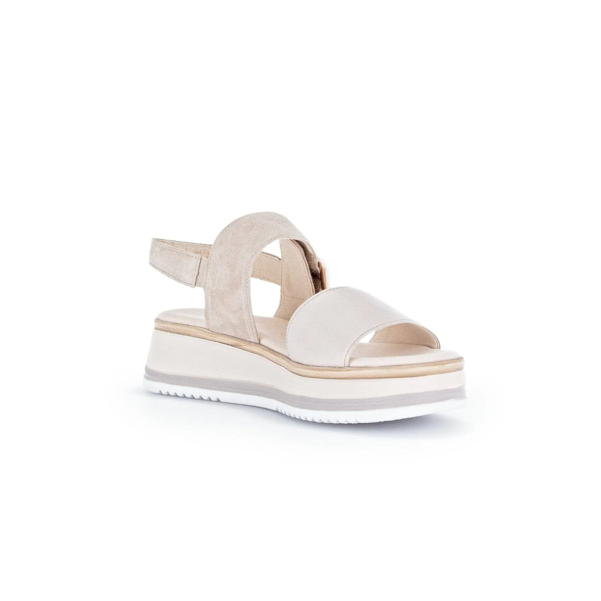 Gabor 42.744.33 Aviemore Ladies Pewter Leather Buckle Sandals