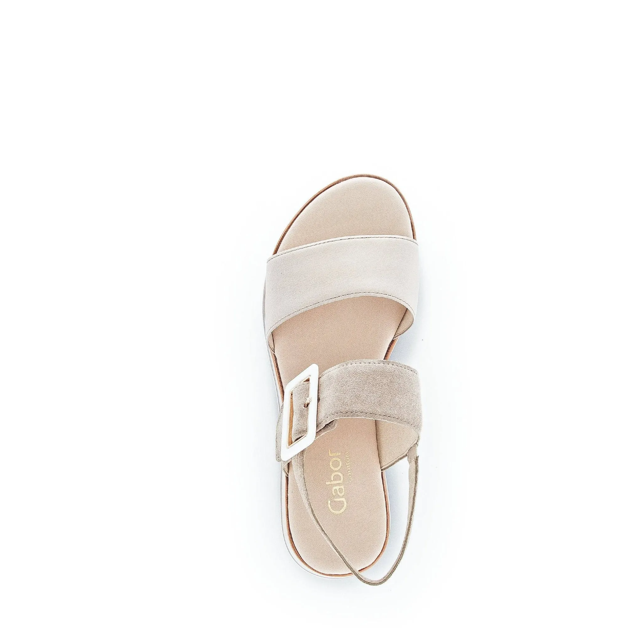 Gabor 42.744.33 Aviemore Ladies Pewter Leather Buckle Sandals