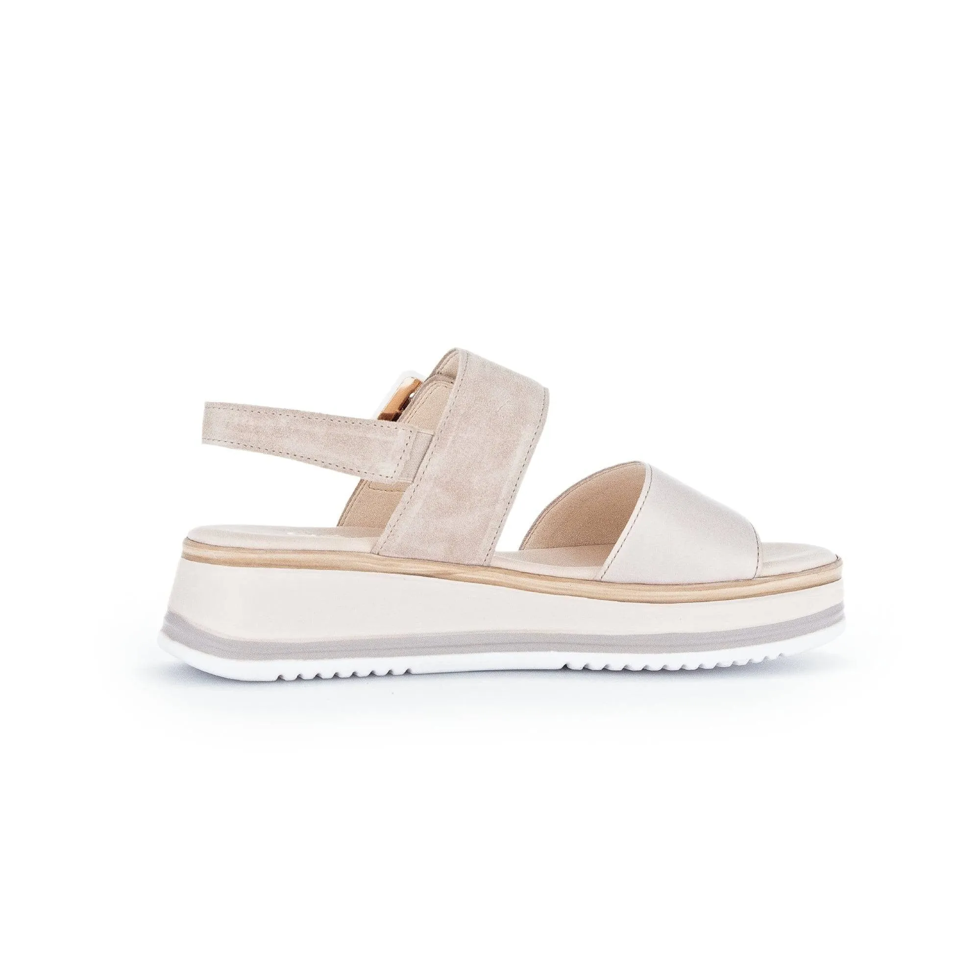 Gabor 42.744.33 Aviemore Ladies Pewter Leather Buckle Sandals