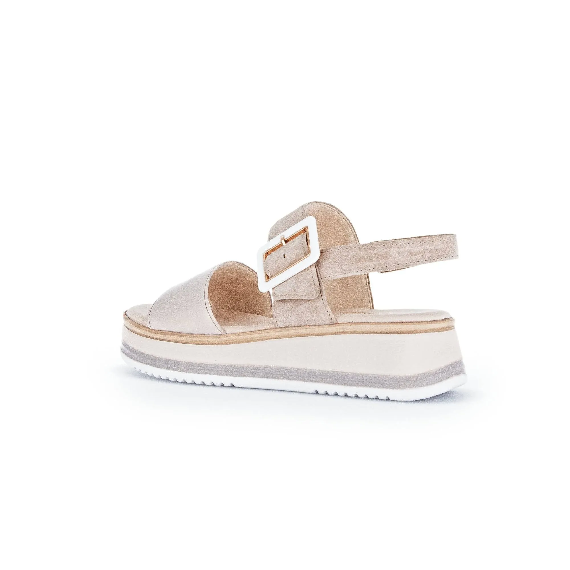 Gabor 42.744.33 Aviemore Ladies Pewter Leather Buckle Sandals