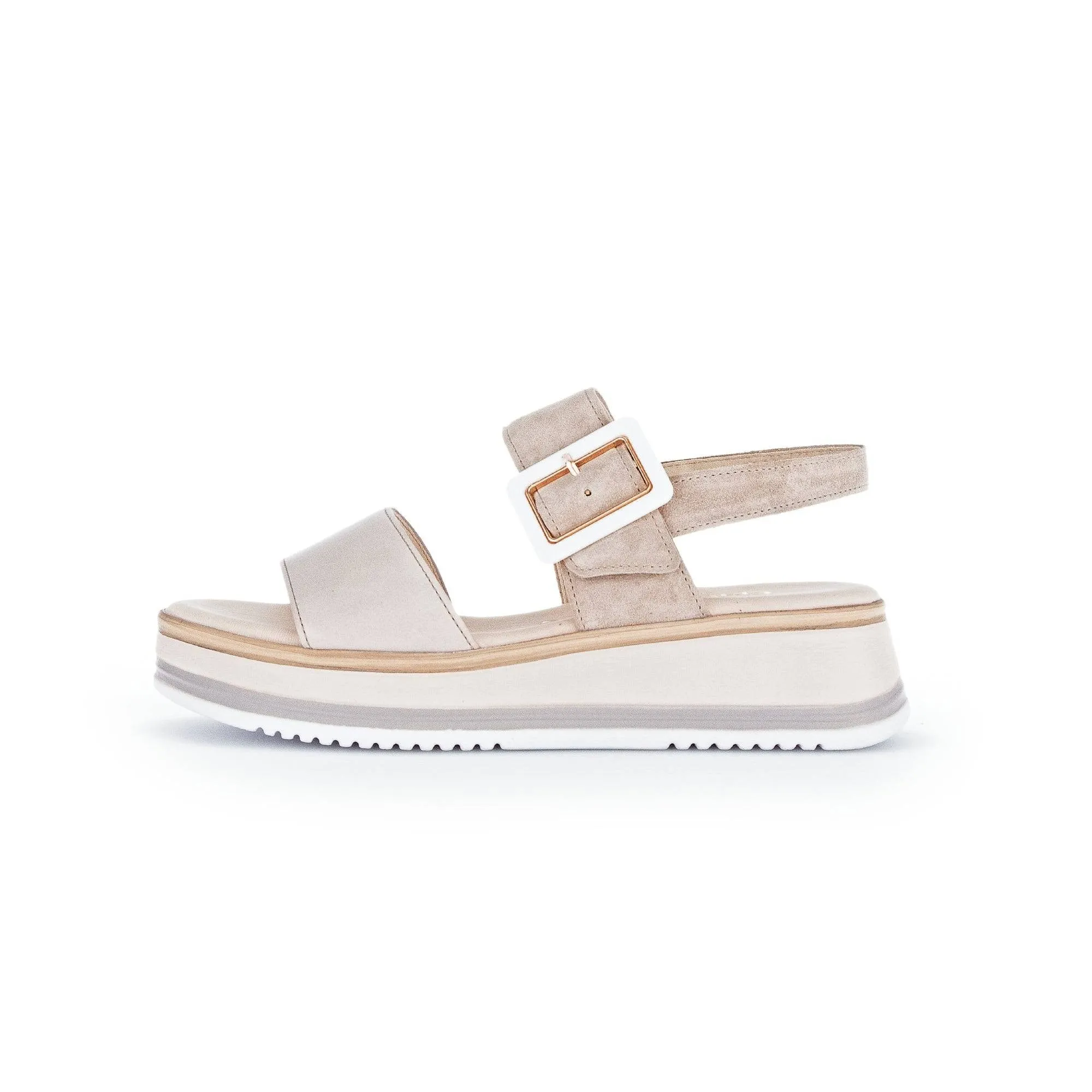 Gabor 42.744.33 Aviemore Ladies Pewter Leather Buckle Sandals