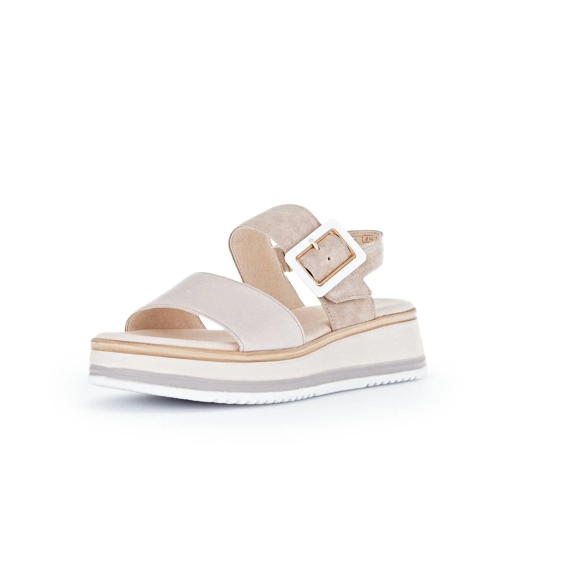Gabor 42.744.33 Aviemore Ladies Pewter Leather Buckle Sandals