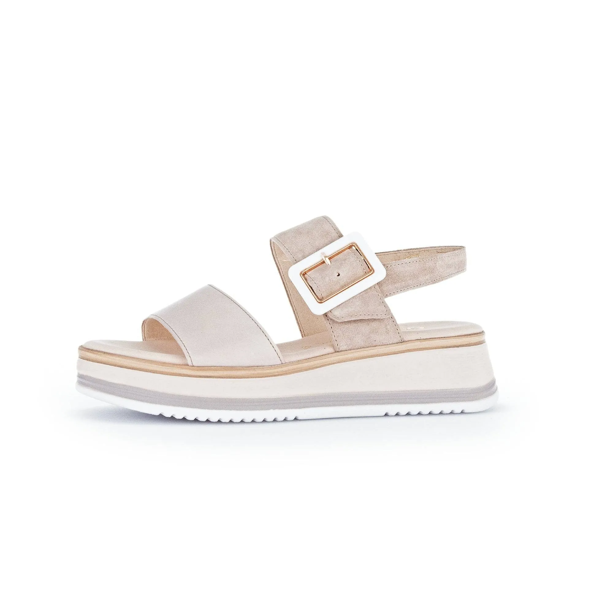 Gabor 42.744.33 Aviemore Ladies Pewter Leather Buckle Sandals