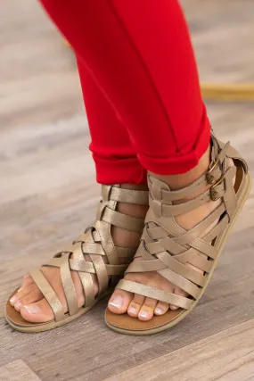 Gold Metallic Gladiator Sandals
