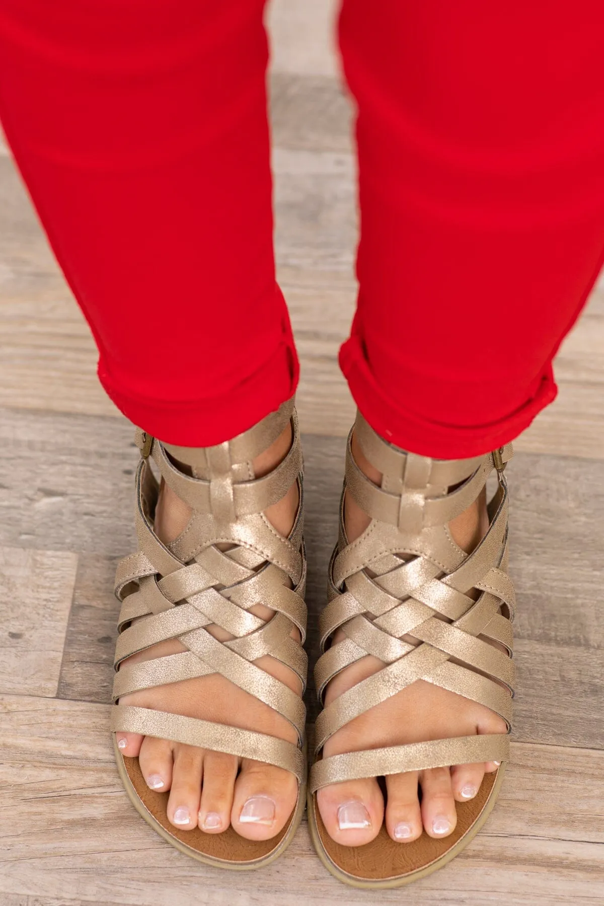 Gold Metallic Gladiator Sandals