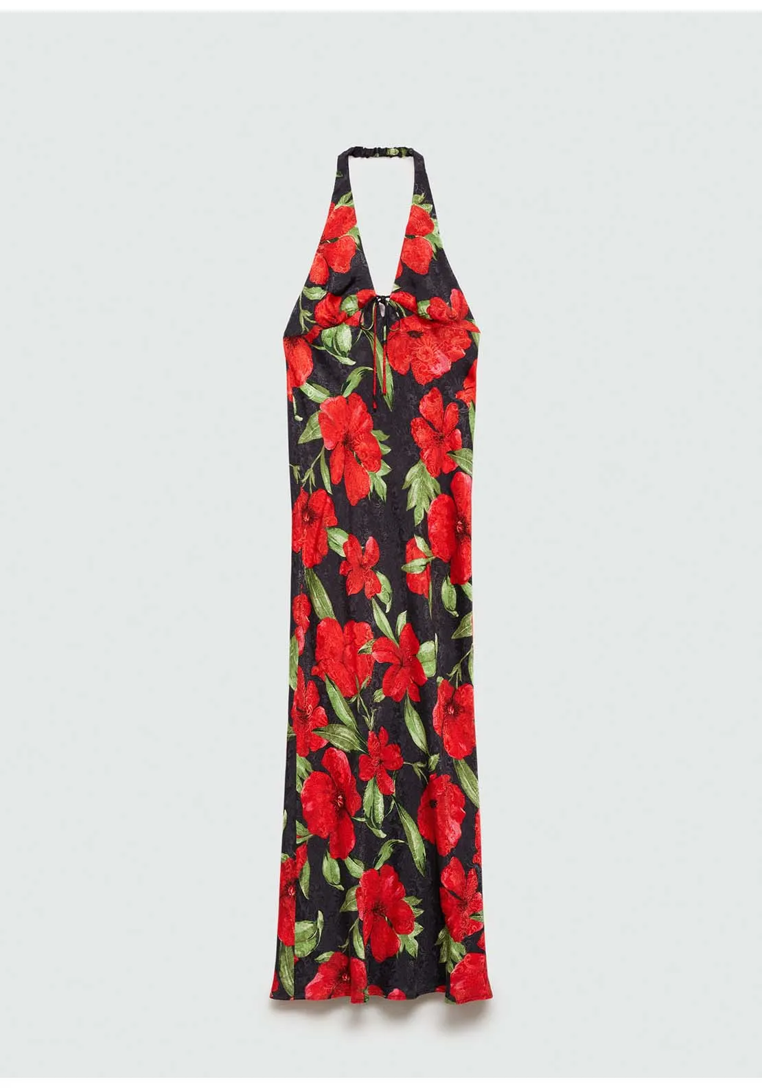 Halter neck floral dress - Black